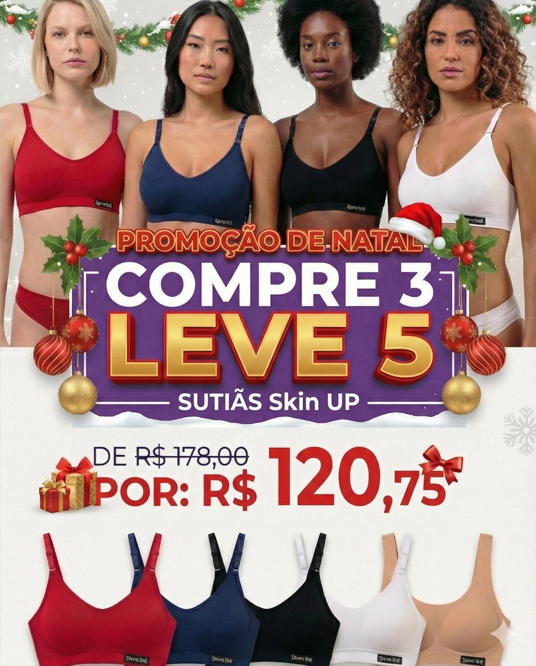 Promoção de Natal: Compre 3 Leve 5 - R$ 120,75